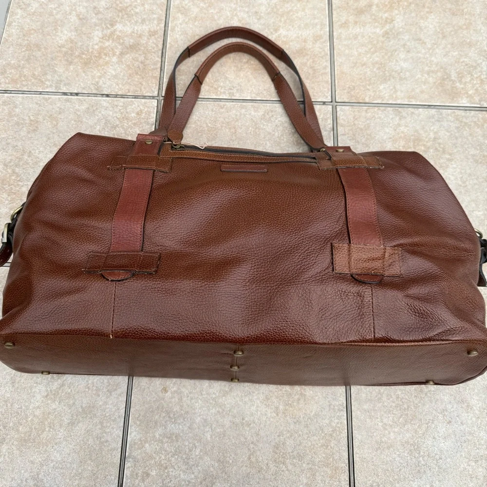 Anonimo Fiorentino Leather Travel Bag Brown Made In Italy
